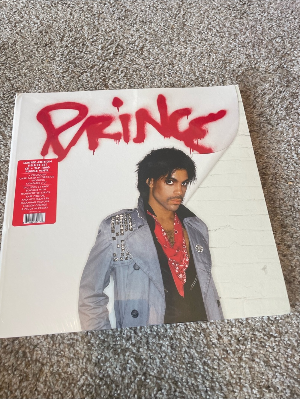 Prince Deluxe Vinyl Record - White Cover with Red Logo
